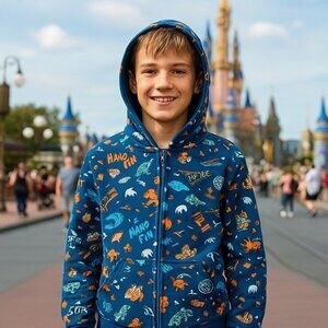 Disney Finding Nemo Zipup Hooded Jacket Novelty Comfort Leisure Outdoors L‎